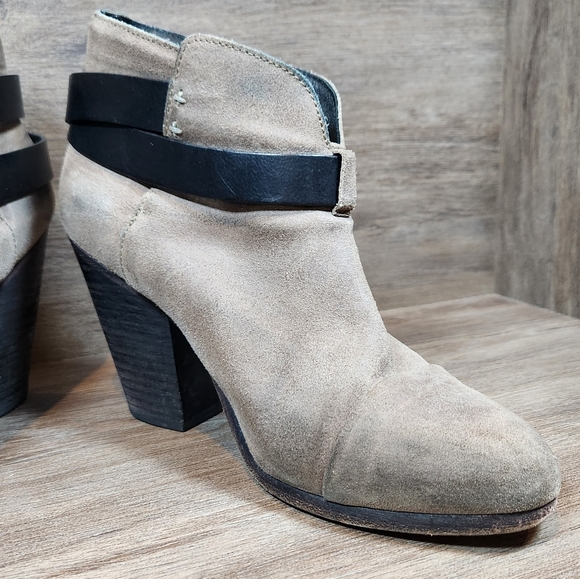 Rag & Bone Harrow Suede Leather Distressed Heeled Booties Ankle Boots Sz 38.5/ 8 - Picture 12 of 12